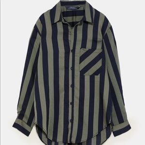 NWT Zara Oversized Striped Blouse